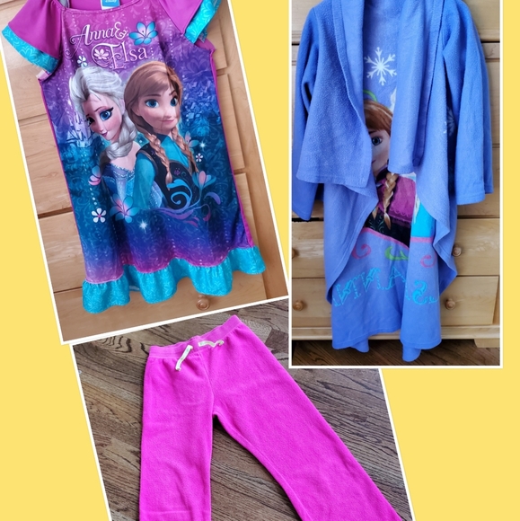 Frozen, Elsa and Anna size 8 Girl 3 pcs sleepwear